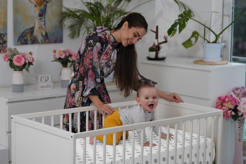 BaeBae Goods Premium Crib Sheets for Baby Boys and Girls, 3 Pack, Soft and Breathable Jersey Cotton Fitted Sheet Set, Grey and White, Cute Gender Neutral Nursery Mattress Bedding, Universal Fit - Image 2